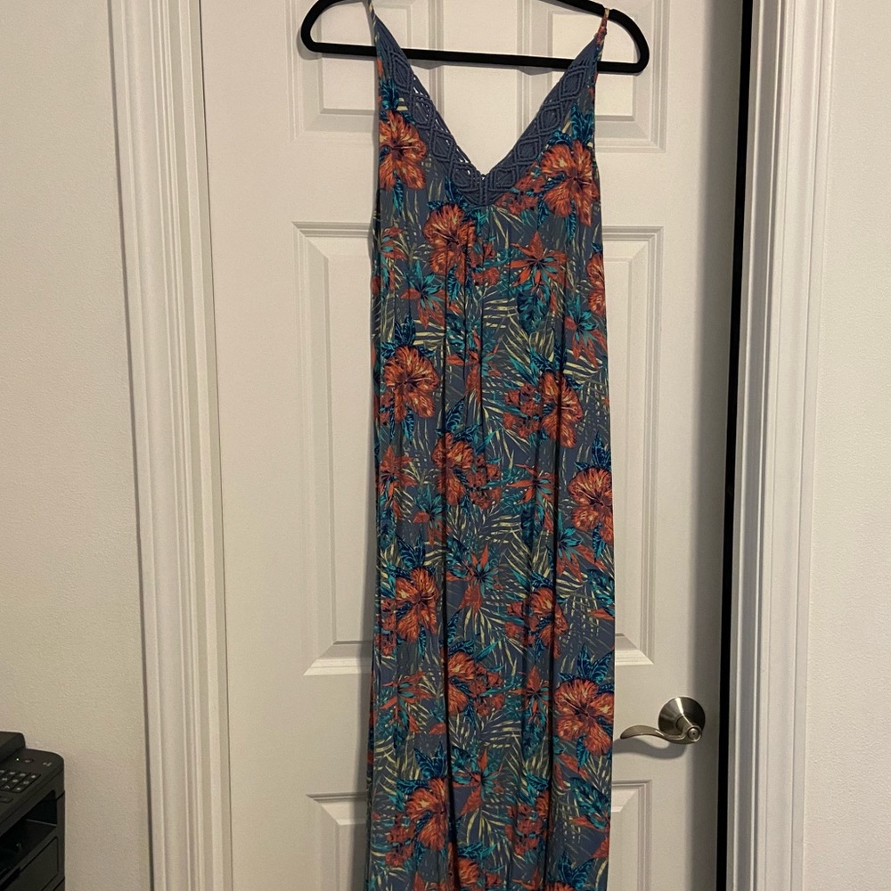 Roxy Blue and Orange Floral Maxi Dress - Picture 9 of 9